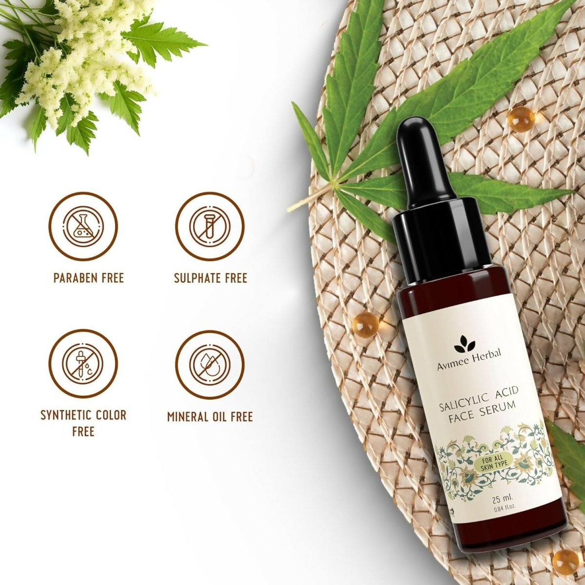 Avimee Herbal Salicylic Acid Face Serum For Acne, Blackheads & Open Pores - Distacart
