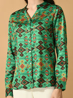 Thumbnail for Myshka Women's Multi Satin Printed Smart Shirt - Distacart