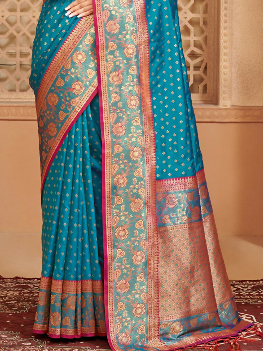 Astita Silk Blend Blue Saree