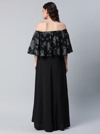 Thumbnail for Ahalyaa Women Crepe Printed Black Dress - Distacart