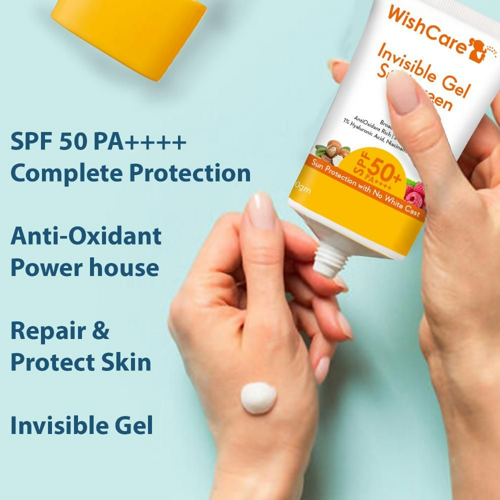 WishCare Invisible Gel SPF50 Ceramide Sunscreen - PA++++ - Distacart