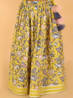 Thumbnail for Lil Drama Girls Choli with Ghaghra Set - Yellow - Distacart