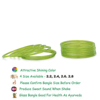 Thumbnail for Afast Shining Green Glass Wedding, Party, Daily Use Bangle Set, Set Of 12 - Distacart