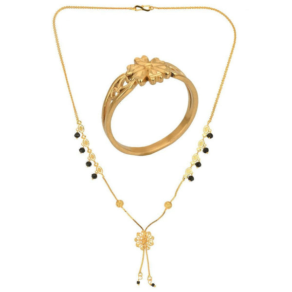 AanyaCentric Gold-plated Mangalsutra & Ring Set - Distacart