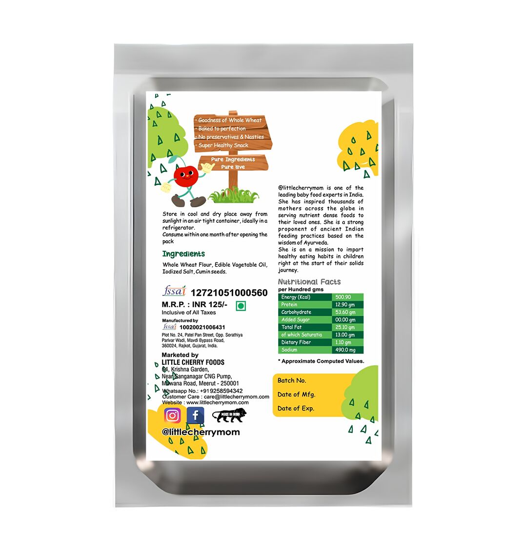 Littlecherrymom Whole Wheat Khakhra Combo - Distacart