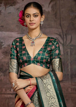 Thumbnail for Joban Fashion Multicolor Art Silk With Fine Viscose Border Ajrak Full Body Print With Soft Finish Saree