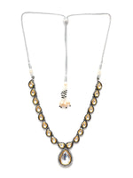Thumbnail for Dual Tone Kundan Neckpiece (silver) - Ruby Raang - Distacart