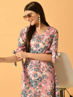 Thumbnail for Myshka Women's Pink A-Line Party Dress - Distacart