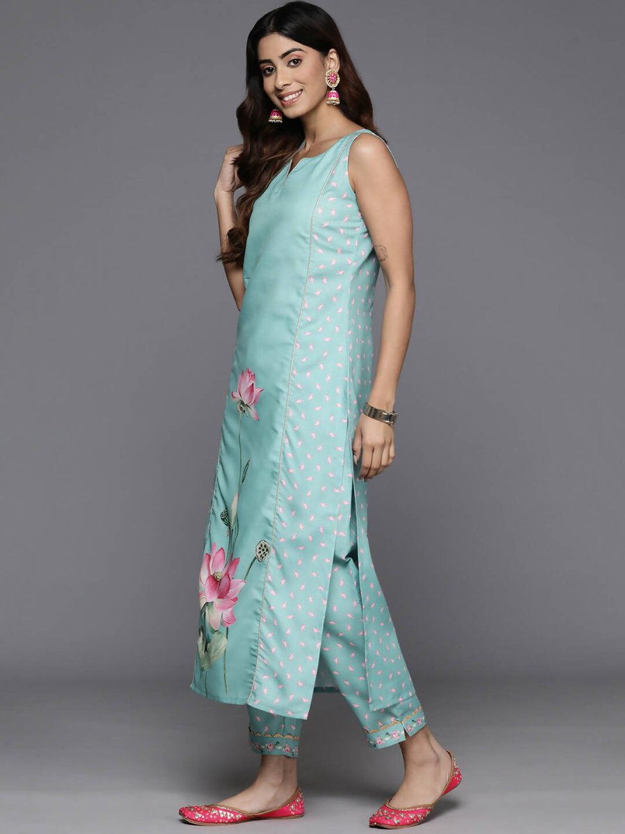 Ahalyaa Women's Traditional wear Kurta Set - Blue - Distacart