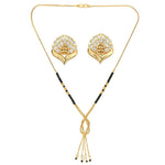 Thumbnail for AanyaCentric Gold Plated Short Mangalsutra Set with Earrings - Distacart