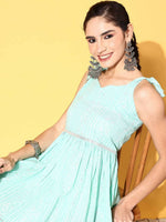 Thumbnail for Ahalyaa Women Mint Green Pure Cotton Printed Tunic - Distacart
