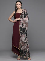 Thumbnail for Ahalyaa Women Regular Kurta with Palazzos & With Dupatta - Brown Color - Distacart