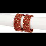 Thumbnail for Afast Bridal Wedding & Party Fashionable Colorful Glass Bangle/Kada Set, Pack Of 8 - Red - Distacart
