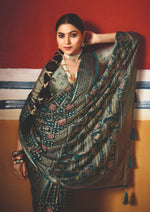 Thumbnail for Joban Fashion Teal Blue Dull Moss Brasso Saree