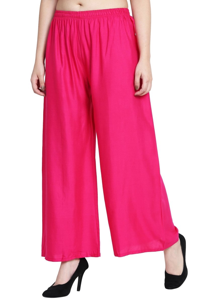 Asmaani Pink Color Plain Sarara Palazzo