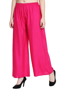Thumbnail for Asmaani Pink Color Plain Sarara Palazzo