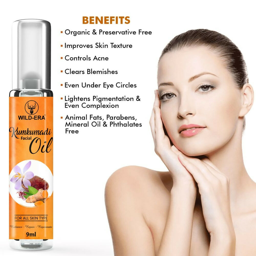 Wildera Kumkumadi Facial Oil For Glowing, Skin Nourishment - Distacart