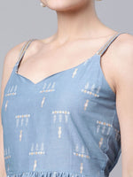 Thumbnail for Ahalyaa Orange Pure Cotton Porcian Print Tunic - Distacart