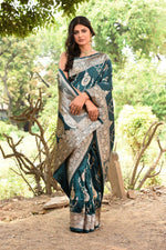 Thumbnail for Joban Fashion Green Banarasi Soft Pure Handloom Banarasi Silk Saree