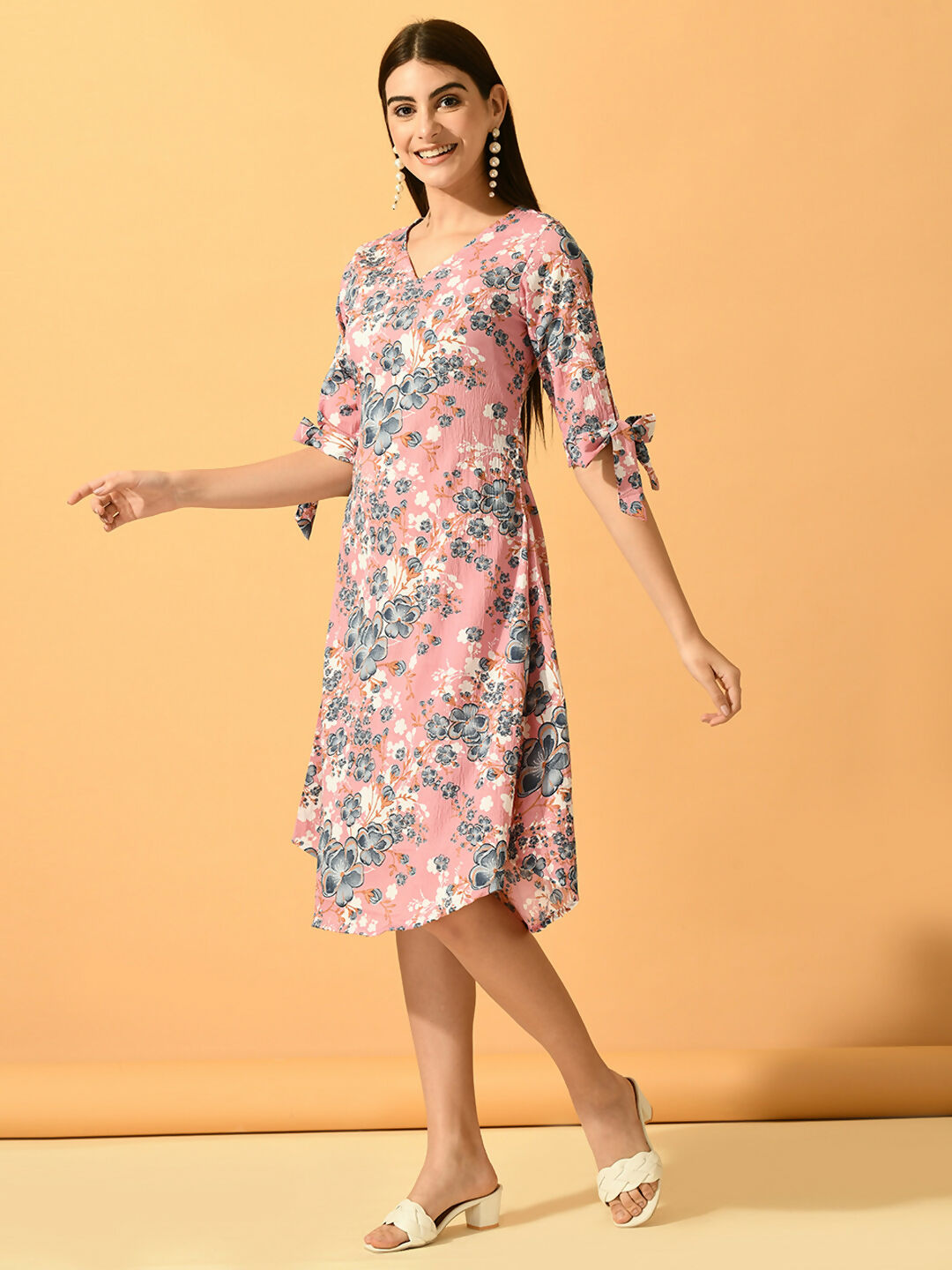 Myshka Women's Pink A-Line Party Dress - Distacart