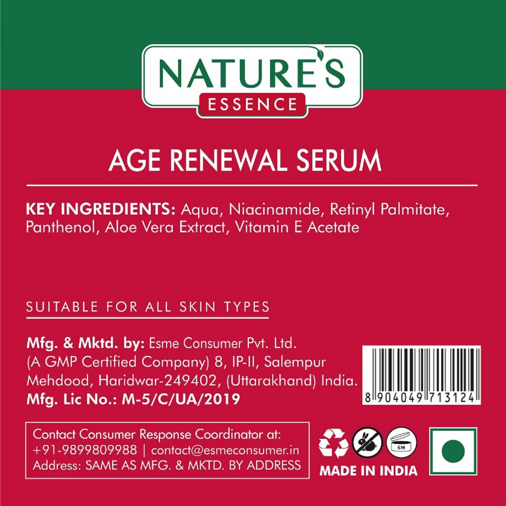 Nature's Essence Facialist Age Renewal Serum - Distacart