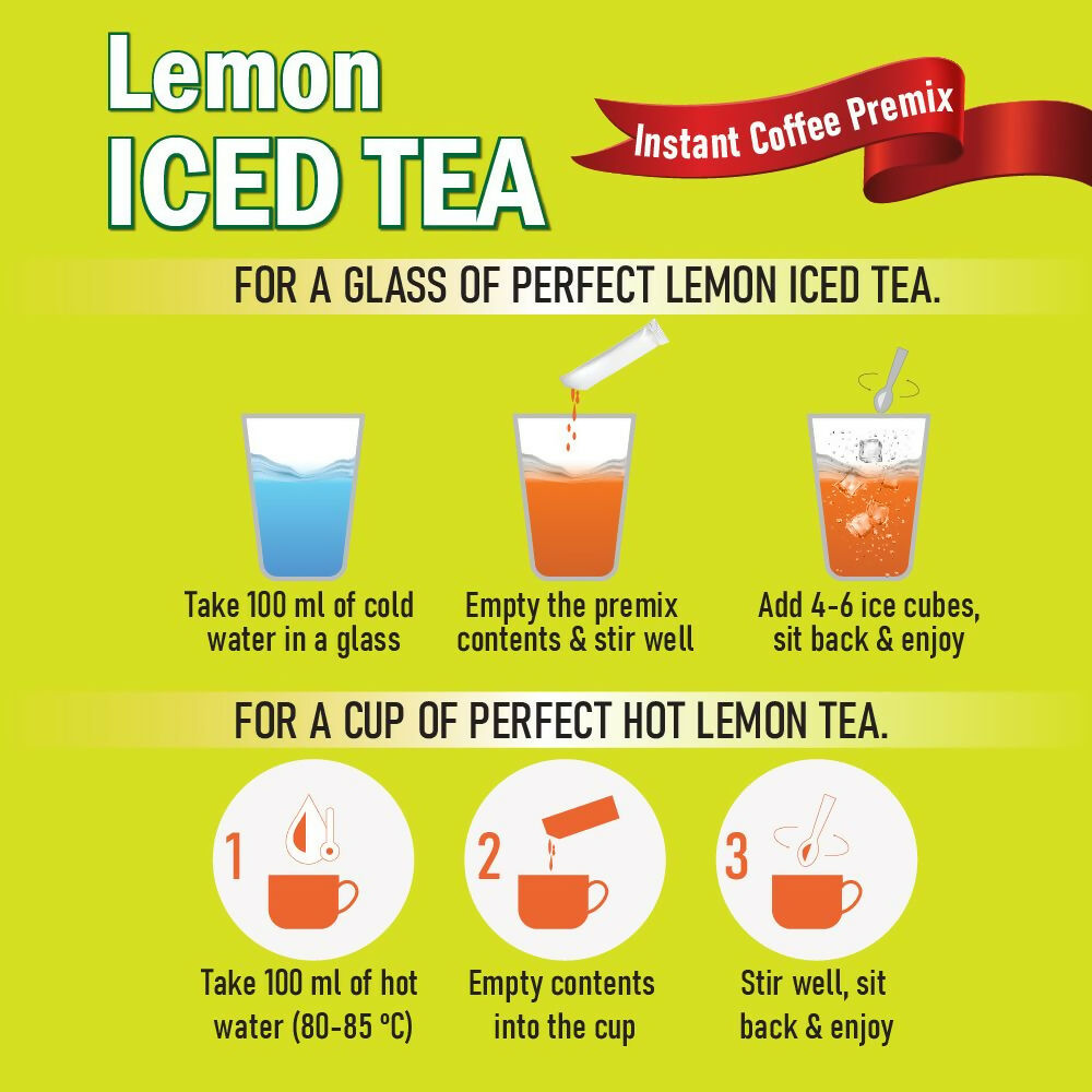 Naivedyam Lemon Iced Instant Tea Premix Powder Sachets - Distacart