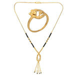 Thumbnail for AanyaCentric Gold-plated Mangalsutra & Ring Set - Distacart