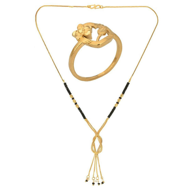 AanyaCentric Gold-plated Mangalsutra & Ring Set - Distacart