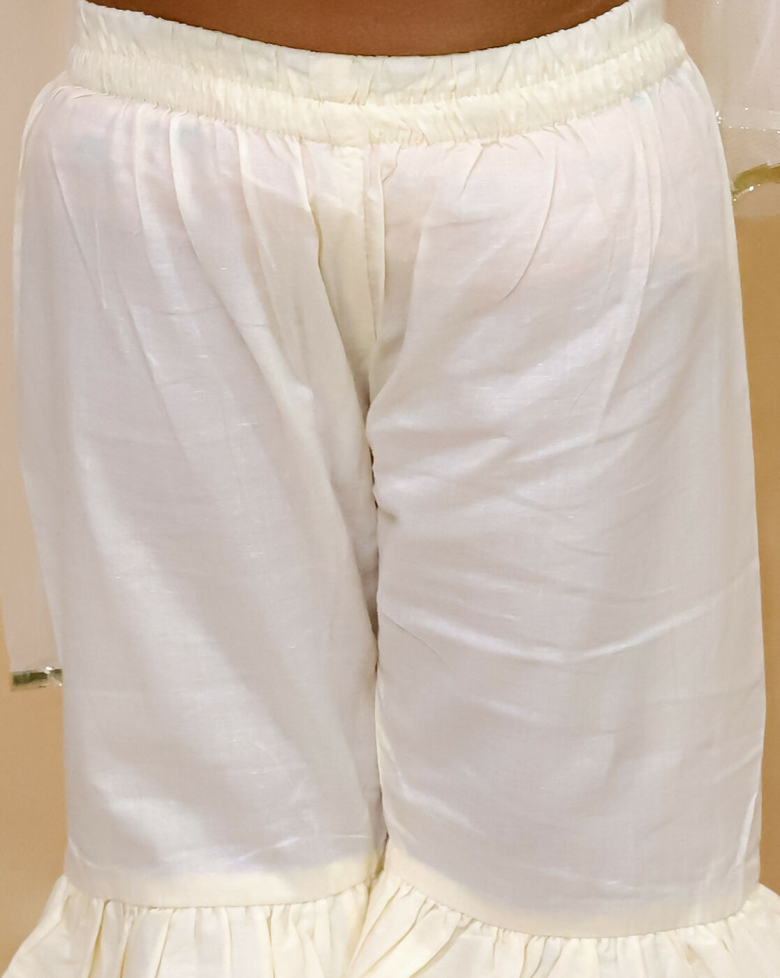 Lil Drama Girls Kurta Sharara Set - Off White - Distacart