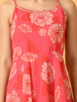 Thumbnail for Myshka Women's Pink Fit and Flare Party Dress - Distacart