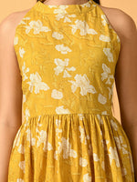 Thumbnail for Myshka Women's Yellow Fit and Flare Party Dress - Distacart