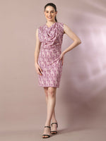 Thumbnail for Myshka Women's Multi Printed Cowl Neck Bodycon Party Dress - Distacart
