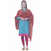 Thumbnail for A R SILK Mehroon Color Chanderi gold print Chanderi cotton Dupattas & Chunnis