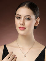 Thumbnail for NVR Women's Rose Gold Heart Shape American Diamond Metal Chain - Distacart