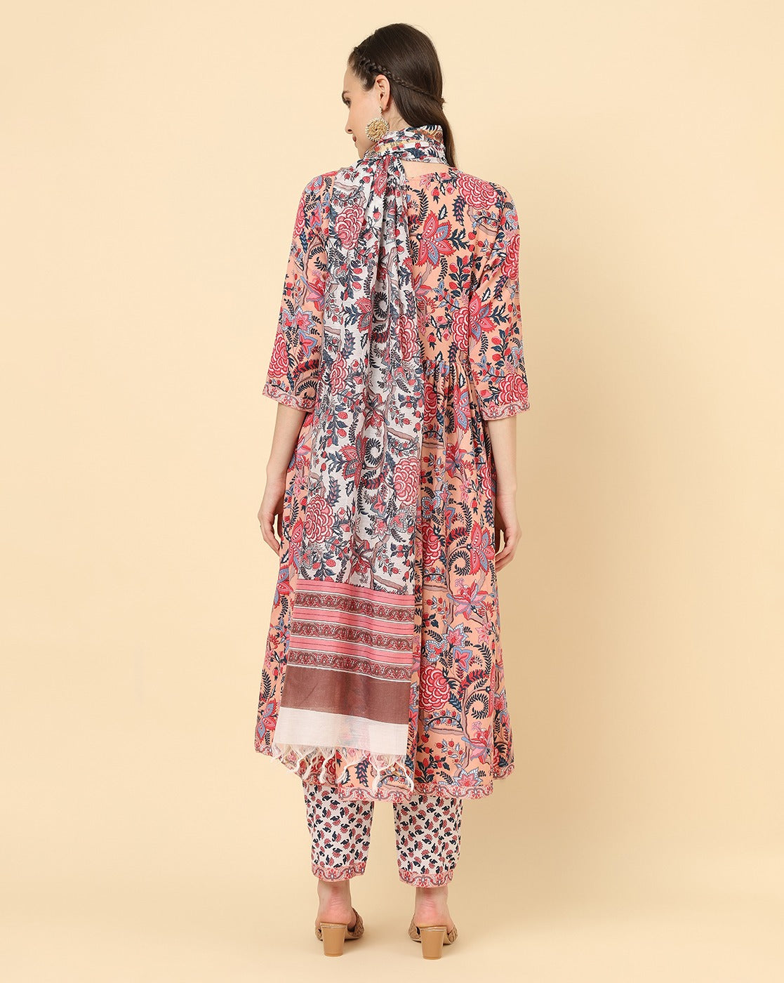 Varanga Women Assorted Viscose Rayon Printed Regular Kurta With Trousers & Dupatta - Distacart