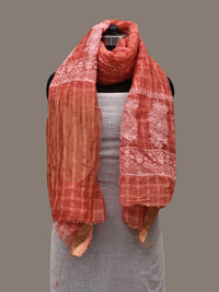 Thumbnail for Peach Bandhani Silk Handloom Dupatta with Mango and Border Design - Global Threads - Distacart