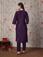 Thumbnail for Ode by House of Pataudi Women Embroidered Straight Kurta - Distacart