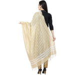 Thumbnail for A R Silk Golden Stripe Regular Dupatta Color Golden Dupatta or Chunni