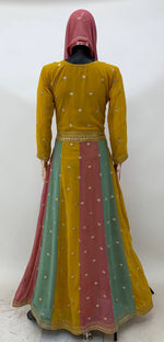 Thumbnail for Teeya Creation Multi Colour Faux Georgette Heavy Embroidery Sequence Work Fully Stitched Salwar Suit (Gown & Dupatta) - Distacart