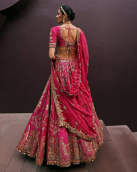 Thumbnail for Pramukh Fab Rani Pink Color Tapeta Silk Lehenga Choli