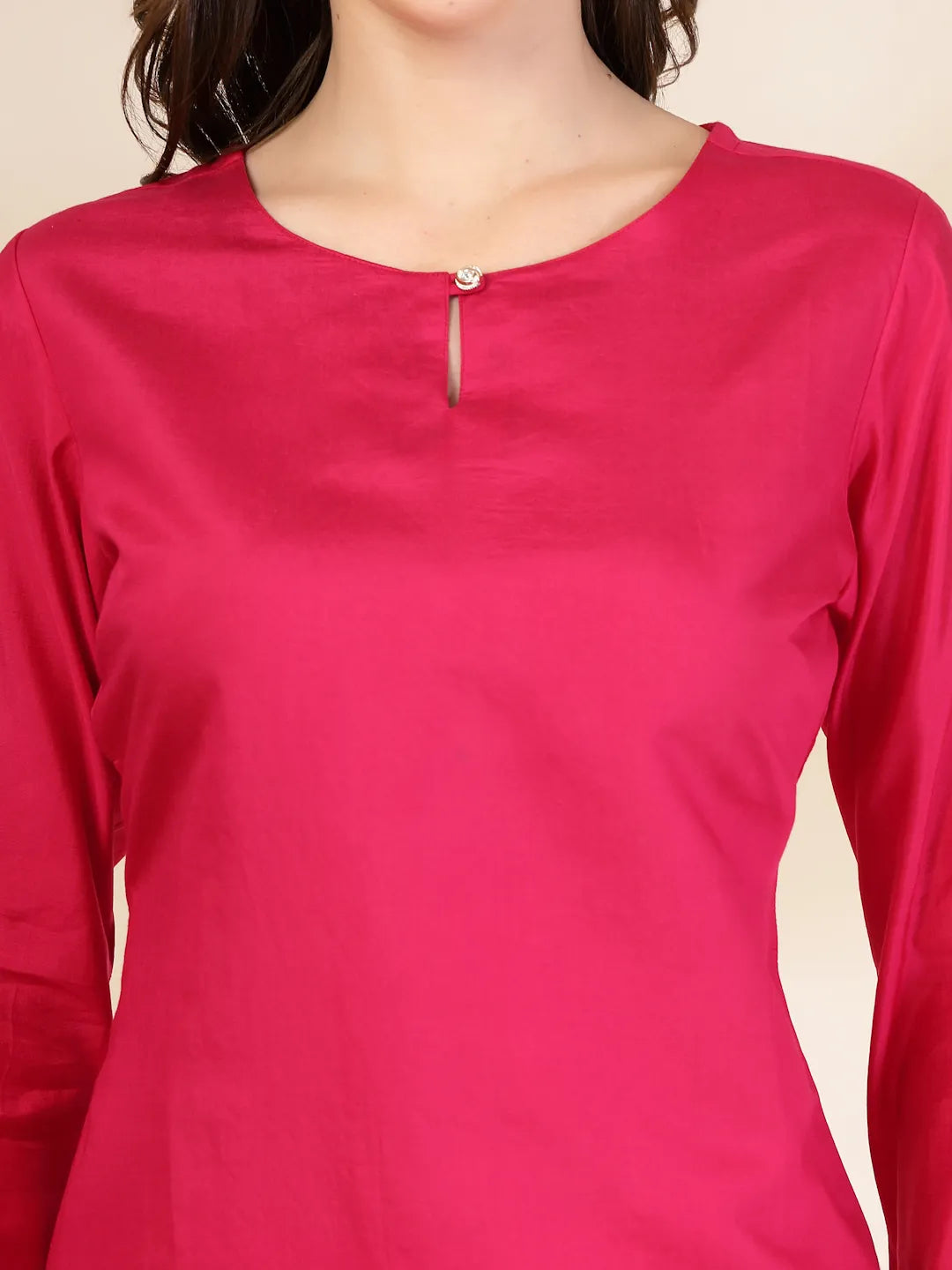 Yufta Pink Silk Straight Kurta With Palazzo Dupatta Set - Distacart