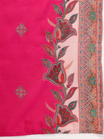 Thumbnail for Yufta Pink Silk Straight Kurta With Palazzo Dupatta Set - Distacart