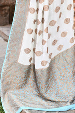 Thumbnail for Joban Fashion Light Sky Blue Crepe Chiffon Pure Handloom Banarasi Silk Saree