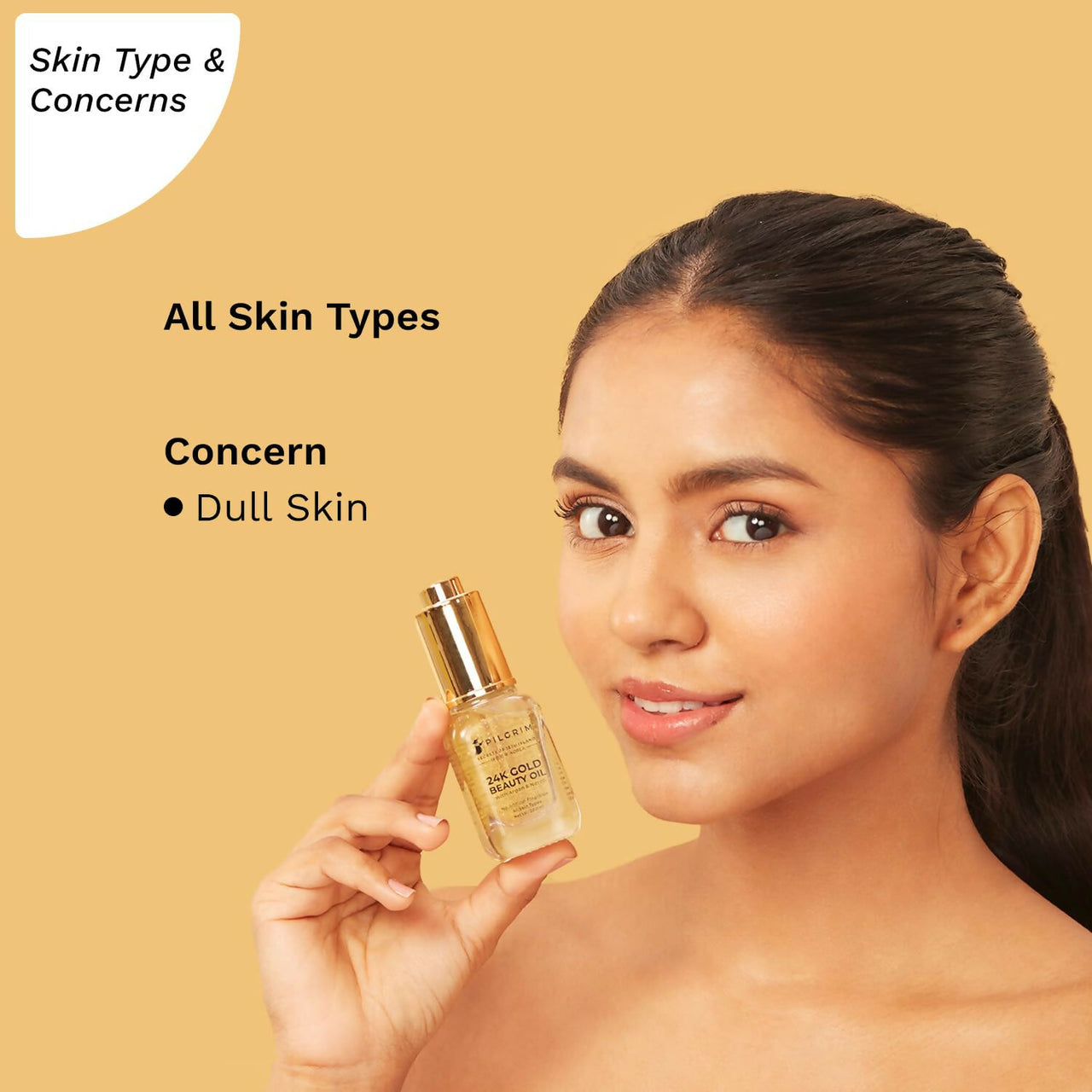 Pilgrim 24K Gold Beauty Oil For Glowing Skin, Deep Nourishing, Anti Aging, Make Up Primer - Distacart