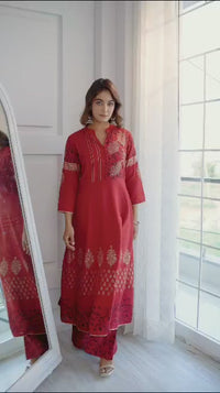 Aniyah Rayon Maroon Color Block Print Anarkali kurta (AN-182K)