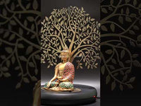 Brass Buddha Sitting Under the Tree