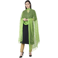 Thumbnail for A R SILK Cotton square Regular Dupatta Parrot Green Color Dupatta or Chunni