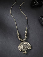 Thumbnail for NVR Women's Gold-Plated Peacock Design Pendant with Chain - Distacart