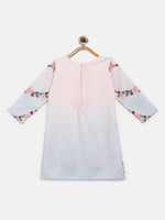 Thumbnail for Ahalyaa Pink Crepe Floral Print Kids Kurta Sharara Set With Dupatta For Girls - Distacart