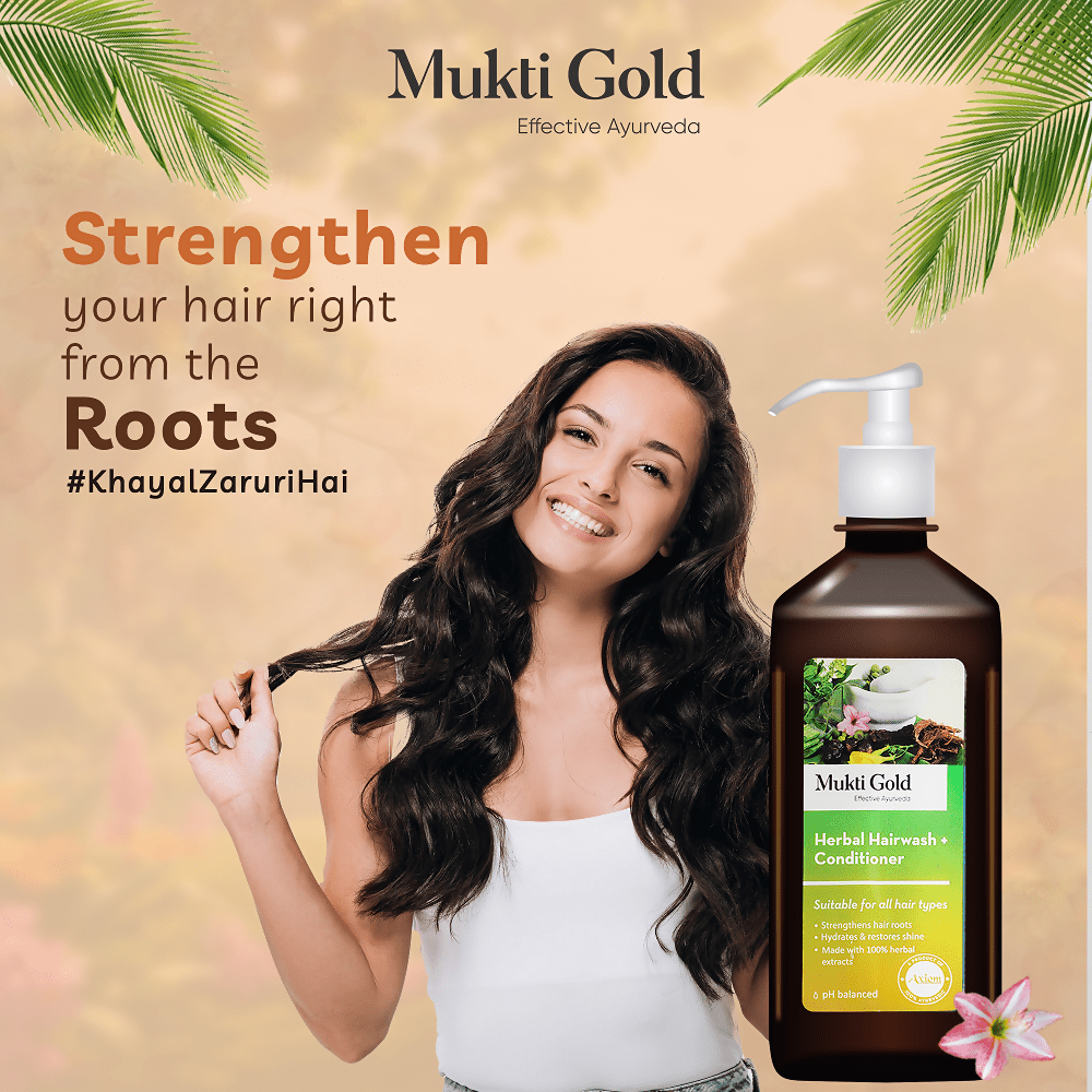 Axiom Mukti Gold Herbal Hair Wash + Conditioner
